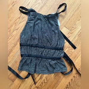 Halter black tie tank
